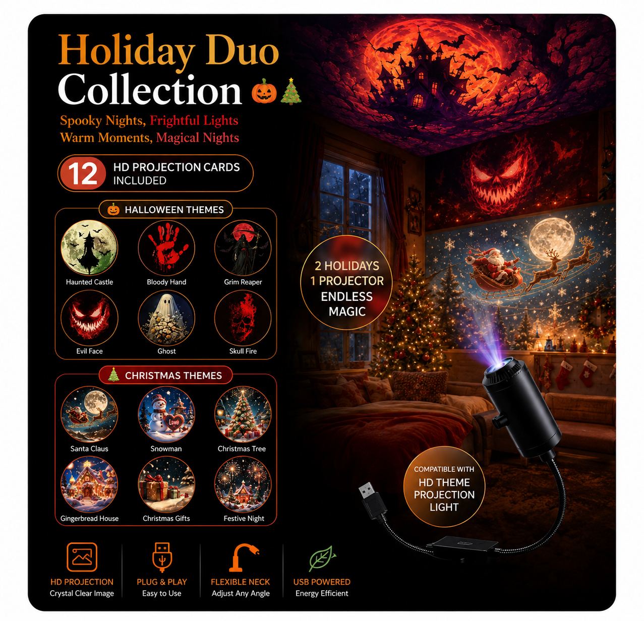 ✨ HD Theme Projection Light