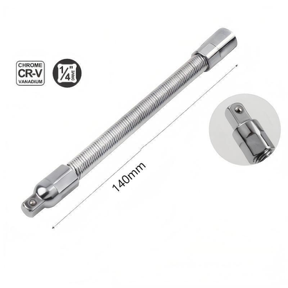 2026 Hot Sale💖1/2 Inch 35cm Socket Ratchet Wrench Set - 3 Bendable Shafts, Wrench Extender Tool, Connecting Rod