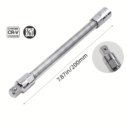 2026 Hot Sale💖1/2 Inch 35cm Socket Ratchet Wrench Set - 3 Bendable Shafts, Wrench Extender Tool, Connecting Rod