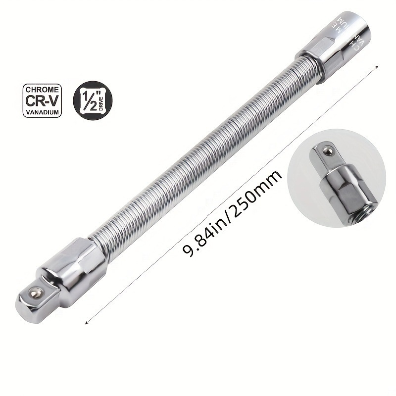 2026 Hot Sale💖1/2 Inch 35cm Socket Ratchet Wrench Set - 3 Bendable Shafts, Wrench Extender Tool, Connecting Rod