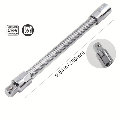 2026 Hot Sale💖1/2 Inch 35cm Socket Ratchet Wrench Set - 3 Bendable Shafts, Wrench Extender Tool, Connecting Rod