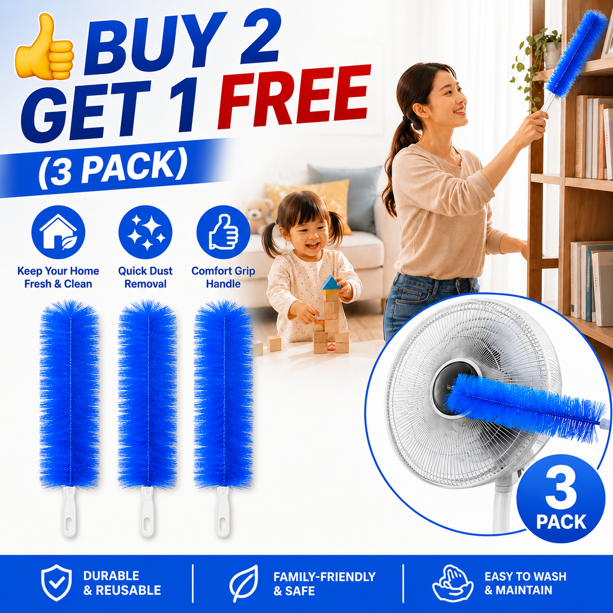 ⚡Hot Sales 49% OFF🔥Bendable Microfiber Head,Reusable Dust Remover