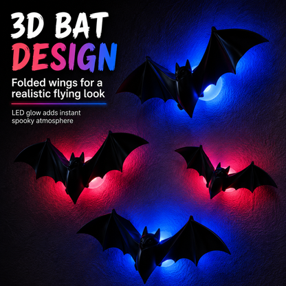 🦇Halloween 3D Bat & Spider LED Wall Light Decor🎃💡
