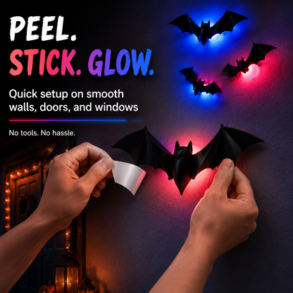 🦇Halloween 3D Bat & Spider LED Wall Light Decor🎃💡