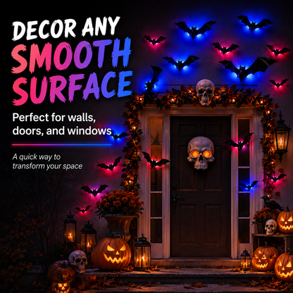 🦇Halloween 3D Bat & Spider LED Wall Light Decor🎃💡