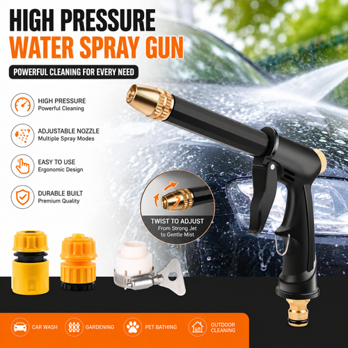 Portable High Pressure Water Sprayer, Adjustable Garden Hose Nozzle Sprayer, Car Washing & Maintenance Tool