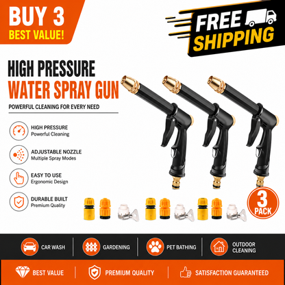 Portable High Pressure Water Sprayer, Adjustable Garden Hose Nozzle Sprayer, Car Washing & Maintenance Tool