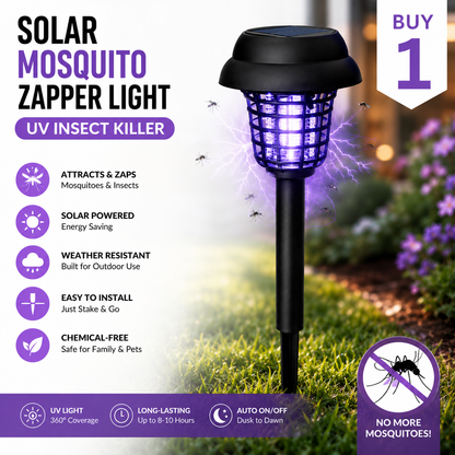 Solar Mosquito Zapper Light – Outdoor Garden Stake Lamp, UV Insect Killer
