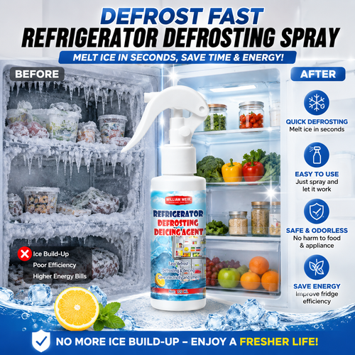 🧊 Buy 2 Get 1 Free | Defrosting Spray for Fridge Freezer 🎁 Includes Free Spatula