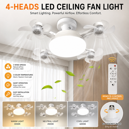 🎁Hot Sale 50% OFF✨Remote-Controlled LED Ceiling Fan Light