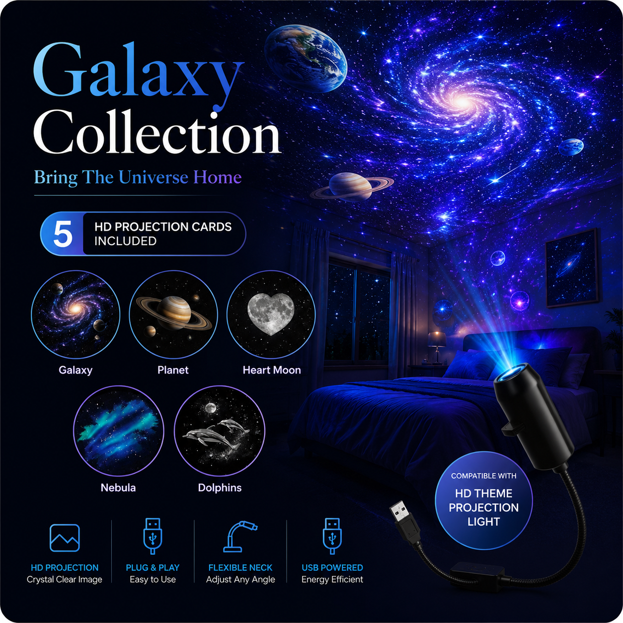✨ HD Theme Projection Light