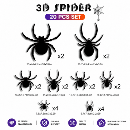 🦇Halloween 3D Bat & Spider LED Wall Light Decor🎃💡