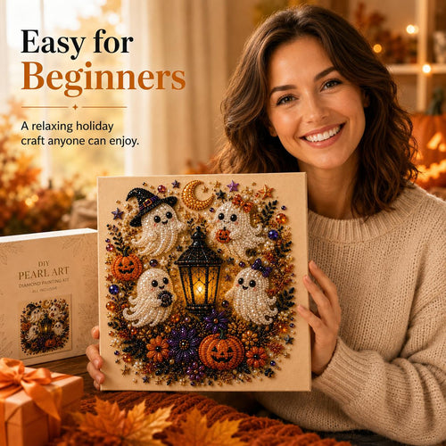 💥 Last Day 57% OFF – 👻✨ Halloween Pearl Art DIY Kit – Turn Tiny Pearls into Spooky-Cute Magic