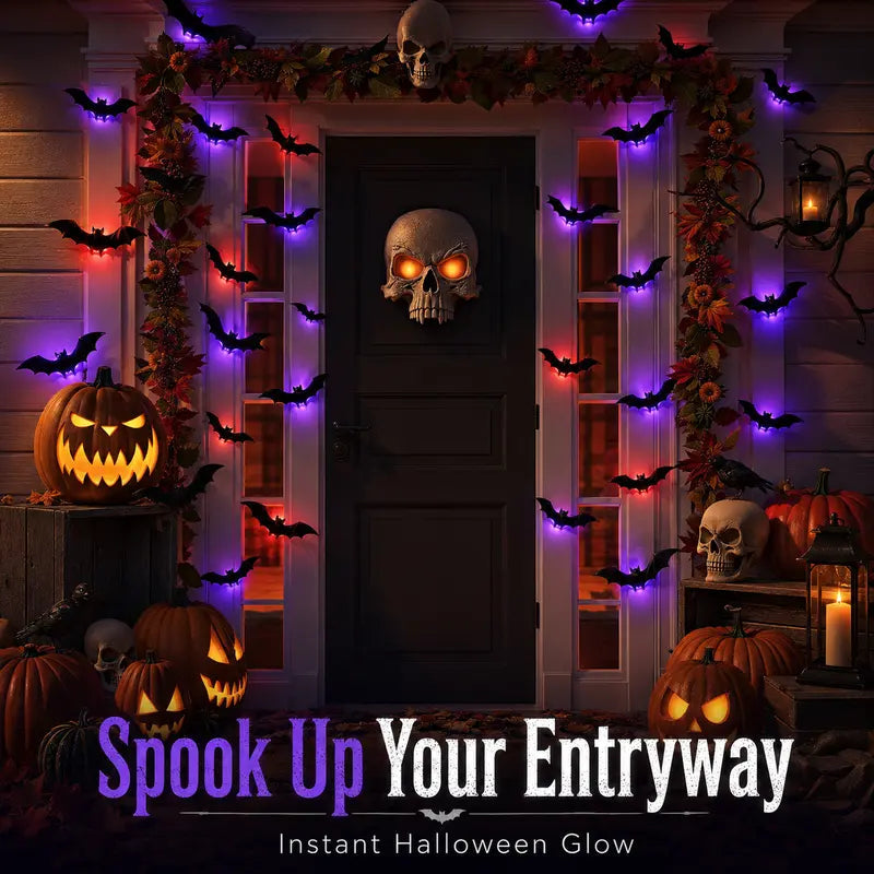 🦇Halloween 3D Bat & Spider LED Wall Light Decor🎃💡