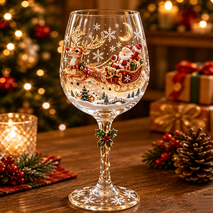 🎄🥂Christmas 3D Wine Glass Collection Gift Box Set