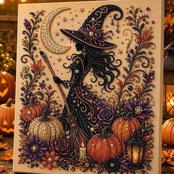💥 Last Day 57% OFF – 👻✨ Halloween Pearl Art DIY Kit – Turn Tiny Pearls into Spooky-Cute Magic
