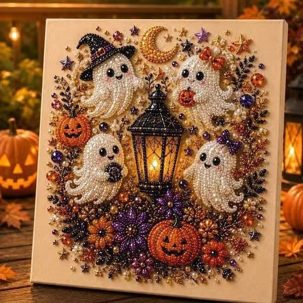 💥 Last Day 57% OFF – 👻✨ Halloween Pearl Art DIY Kit – Turn Tiny Pearls into Spooky-Cute Magic