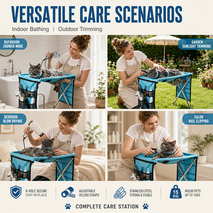 ⏳Limited-time 40% off⏰2-in-1 Foldable Pet Grooming Bed🐱🐶🛋️